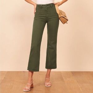 Reformation Marine High Waist Army Green Jeans